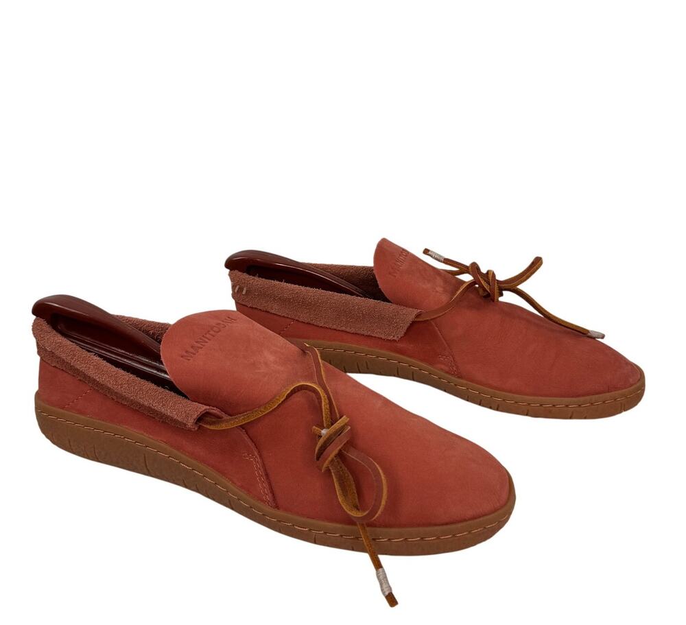Manitobah Modern Moccasin Shoes Womens US 10 Brick Red Clay Leather Flat 41200D4